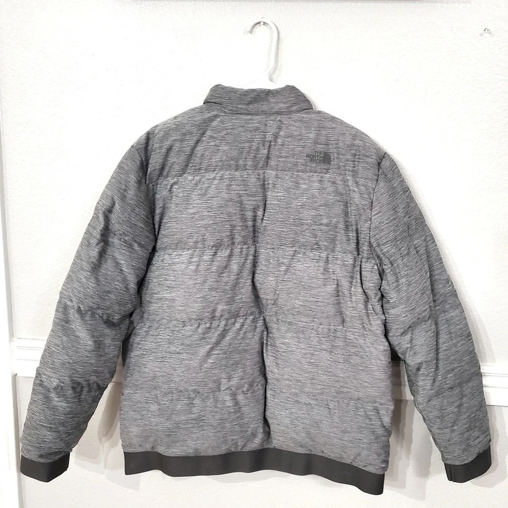 The North Face Mens Gray 550 Down Snap Neck Pullover Puffer Jacket Large